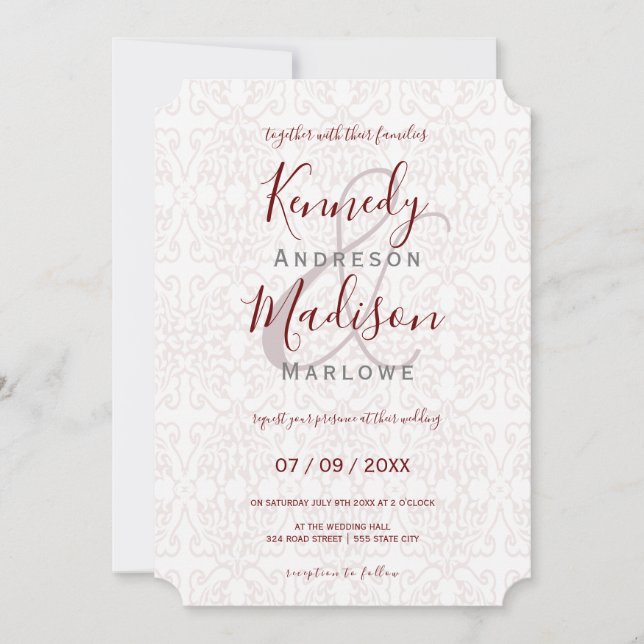Vintage Wedding Traditional Floral Budget Invitation (Front)