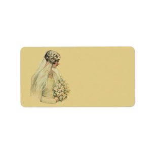 Vintage Wedding, Victorian Bride Bridal Portrait Label