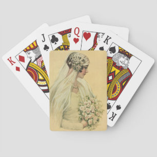 Vintage Wedding, Victorian Bride Bridal Portrait Playing Cards