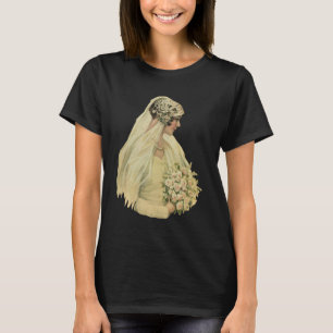 Vintage Wedding, Victorian Bride Bridal Portrait T-Shirt
