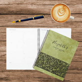Vintage Wedding, Victorian Flower Floral Scroll Planner
