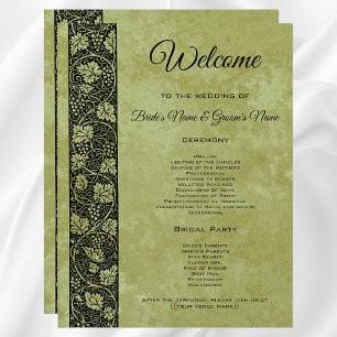 Vintage Wedding, Victorian Grape Vine Program