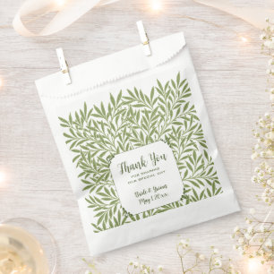 Vintage Wedding, Victorian Willow Leaves Pattern Favour Bags