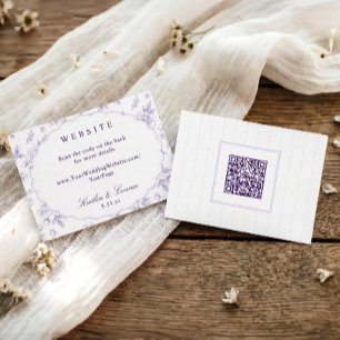 Vintage Wedding Website Lavender French Floral Enclosure Card