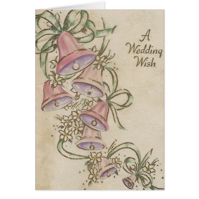 Vintage Wedding Wish With Bells (Front)