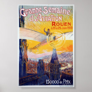 Vintage Week of Aviation Travel Poster