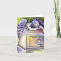 Vintage Weeping Angel Watercolor Painting