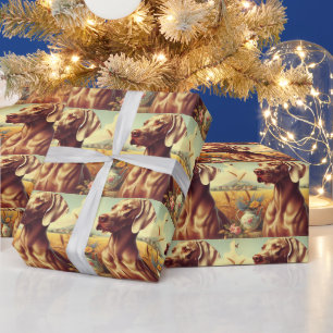 Vintage Weimaraner Painting Wrapping Paper