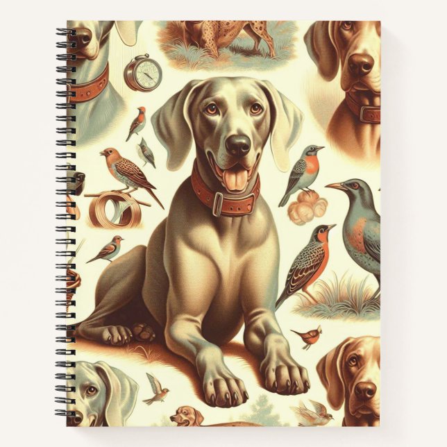 Vintage Weimaraner Seamless Notebook (Front)