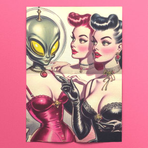 Vintage Weird Pulp Sci-Fi Girls Tissue Paper