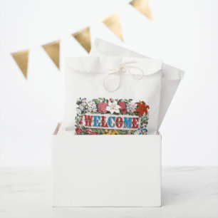 Vintage WELCOME Flowers Housewarming Party  Favour Bags