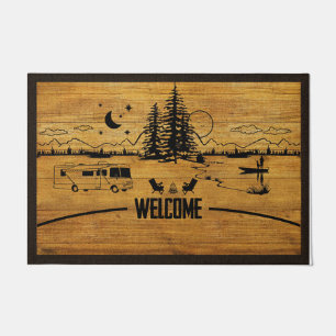 Vintage Welcome To Camping Doormat, Camper Gift Doormat