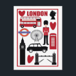 Vintage Welcome to London Travel Postcard<br><div class="desc">Relive the essence of the iconic city with our 'Welcome to London' vintage travel postcard, meticulously crafted by the experienced hands of Mylini Design. Each postcard features beautifully captured London landmarks, taking you on a nostalgic journey to the city of the big ben with just a glance at your card....</div>