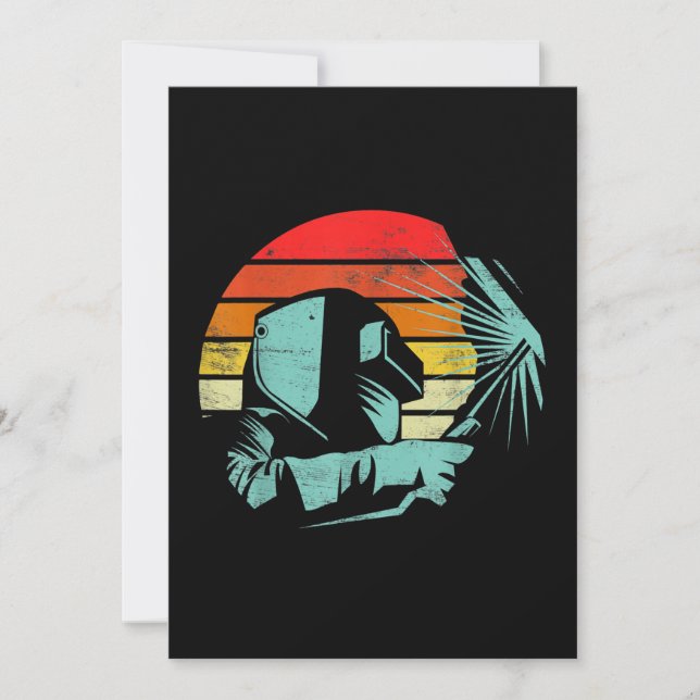 Vintage Welding Helmet Silhouette Gifts | Welder Announcement (Front)