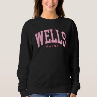 Vintage Wells Beach ME Maine summer Preppy Throwba Sweatshirt