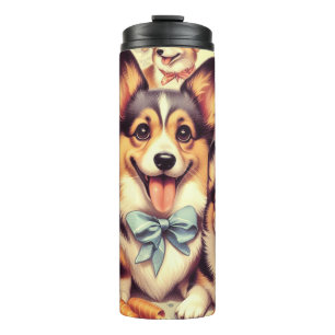 Vintage Welsh Corgi Cardigan Seamless Thermal Tumbler