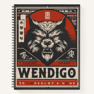 Vintage Wendigo Legend Native Cryptid Art Notebook