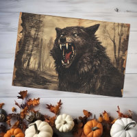 Vintage Werewolf Halloween Decoupage