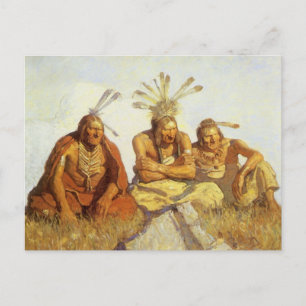 Vintage West, Guardians War or Peace by NC Wyeth Postcard