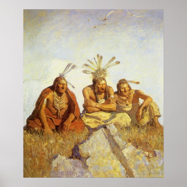 Vintage West, Guardians War or Peace by NC Wyeth Poster (Front)
