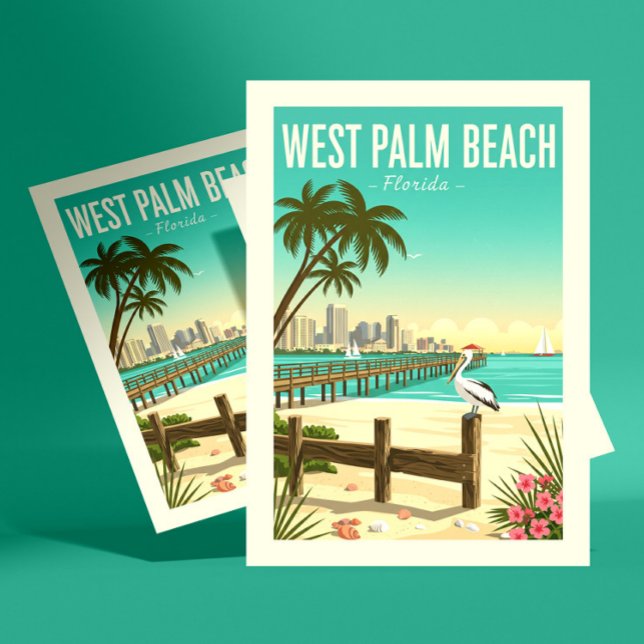 Vintage West Palm Beach Florida Postcard (Creator Uploaded)