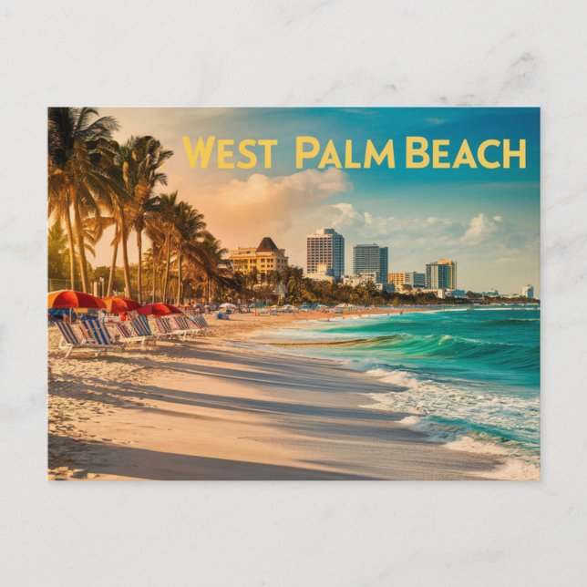 Vintage West Palm Beach, Florida Postcard (Front)