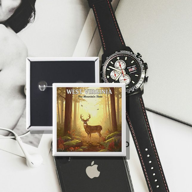 Vintage West Virginia 15 Cm Square Badge (Creator Uploaded)