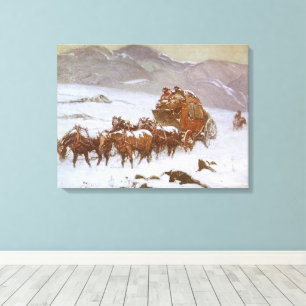 Vintage West, Why the Mail Was Late by Berninghaus Canvas Print