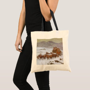 Vintage West, Why the Mail Was Late by Berninghaus Tote Bag