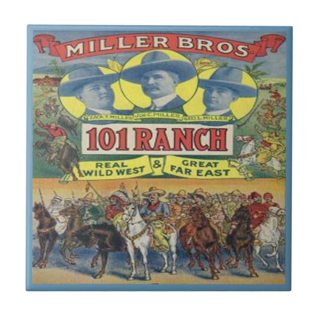 Vintage Western 101 Ranch Poster Tile (Front)