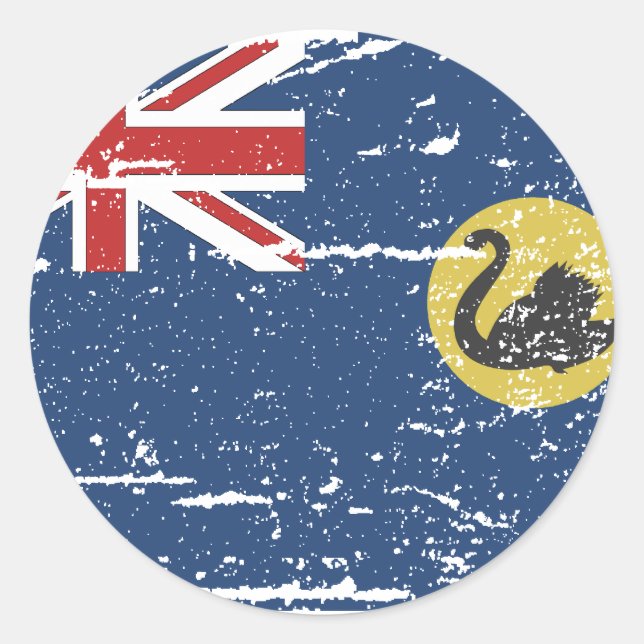 Vintage Western Australia Flag Classic Round Sticker (Front)