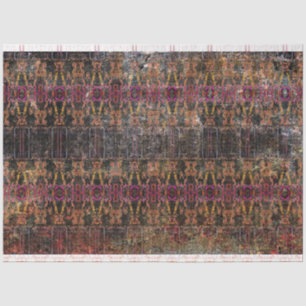 Vintage Western Black Brown Purple Texture Pattern Tissue Paper