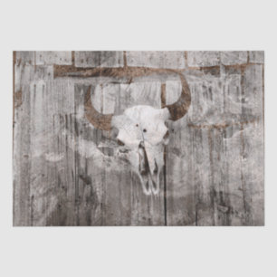 Vintage Western Bull Skull Distressed Country Barn Tissue Paper