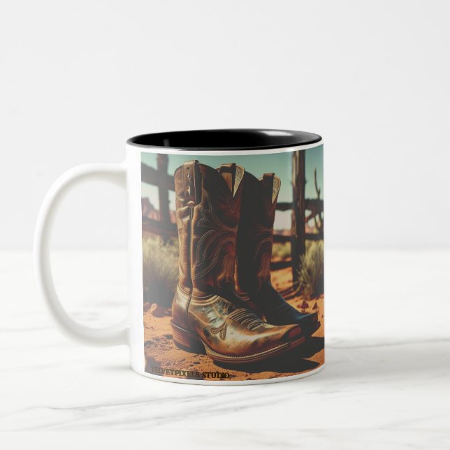 Vintage Western Coffee Mug | Cowboy Boots (Left)
