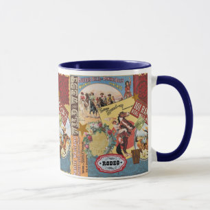 vintage western collage mug