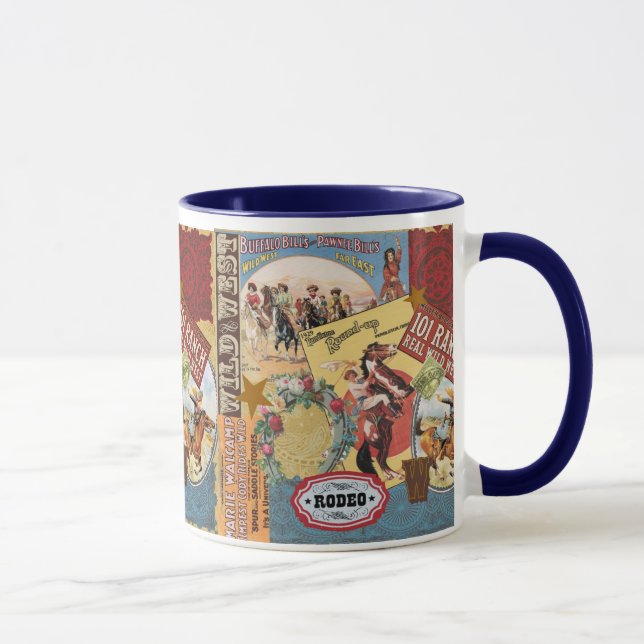 vintage western collage mug (Right)