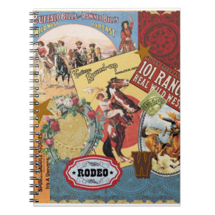 vintage western collage notebook