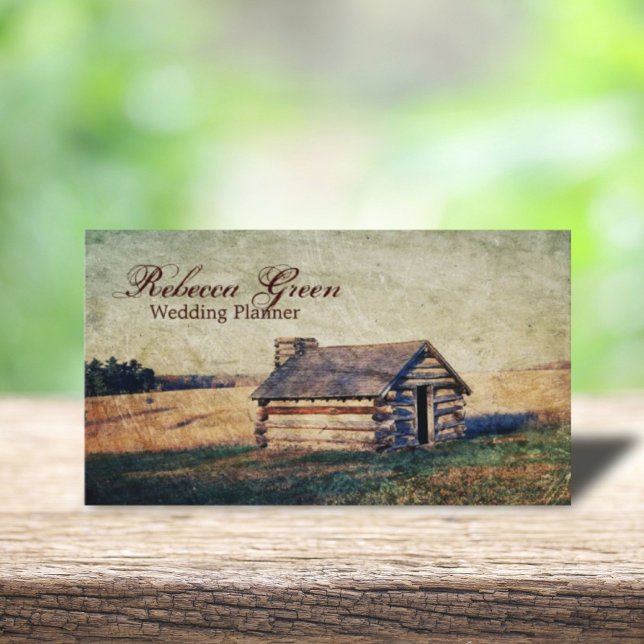 vintage western country log cabin farm business card (vintage western country log cabin farm business card)