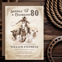 Vintage Western Cowboy Adult 80th Birthday Party