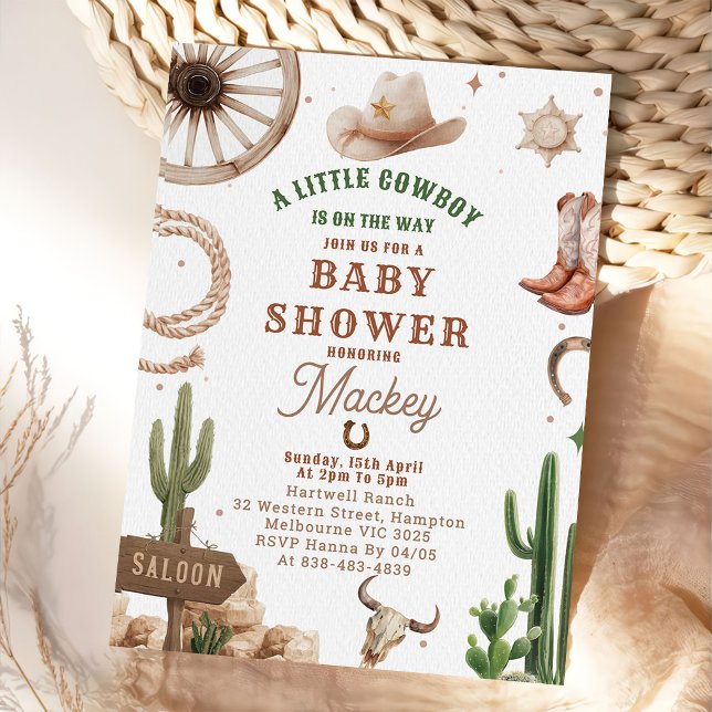 Vintage Western Cowboy Baby shower Invitation  (Creator Uploaded)