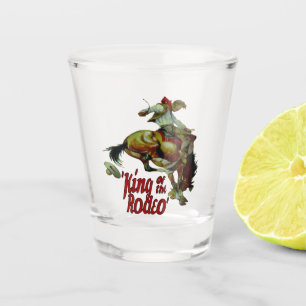 Vintage Western Cowboy Bucking Horse King Of Rodeo Shot Glass