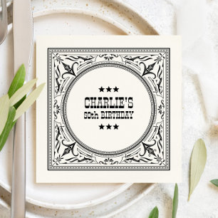Vintage Western Cowboy Country Birthday Party Napkin