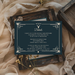 Vintage Western Cowboy Country Wedding Details Enclosure Card
