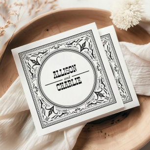 Vintage Western Cowboy Country Wedding Napkins