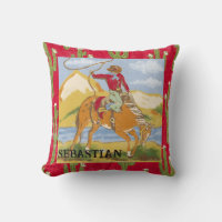 Vintage Western Cowboy on Bucking Horse