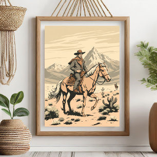 Vintage Western Cowboy Poster
