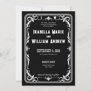 Vintage Western Cowboy Wedding Invitation