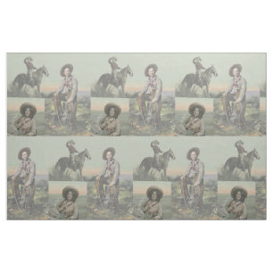 Vintage Western Cowboys and Cowgirl Old West 9" Fabric