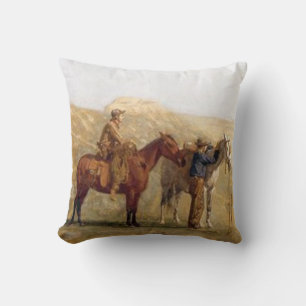 Vintage Western Cowboys and Horses Cushion