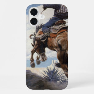 Vintage Western Cowboys, Bucking by NC Wyeth iPhone 16 Plus Case